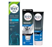 VEET Crema Depilatoria per Uomini con Pelle Sensibile, Kit con 2 Creme Depilatorie (200ml + 100ml) per Petto, Corpo e Ascelle, Idratante per 24 Ore, Senza Cattivi Odori