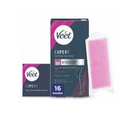 Veet Expert Fasce di Cera Fredda Depilatoria per Depilazione di Gambe e Corpo, con Burro di Karitè, 16 strisce