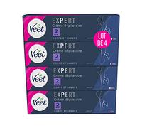 VEET Expert - Crema depilatoria peli tenaces, corpo e gambe, agisce in 2 minuti, confezione da 4 x 200 ml