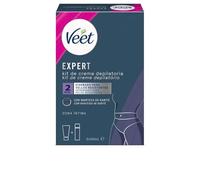 Veet Expert - Set di depilazione intima, crema depilatoria per le zone intime, con schiuma multi-benefit, 2 x 50 ml
