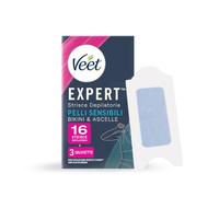 Veet Expert Strisce Ascelle e Zona Bikini Pelli Sensibili (8 Pezzi, 16 Strisce)