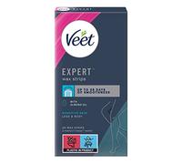 Veet Expert - Strisce di cera fredda, depilazione, gambe e corpo, pelle sensibile, 20 strisce ciascuna, 2 salviette per finitura