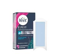 Veet Expert - Strisce di cera fredda per zona bikini e ascelle, strisce di cera per la depilazione per tutti i tipi di pelle, con pelle sensibile, 8 strisce doppie = 16 strisce