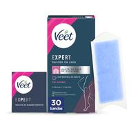 Veet Fasce di cera fredda depilatoria per depilazione corpo e gambe con burro di karitè e bacche di Açaí, Easy Gelwax, pelli normali, 40 bande (3035224)