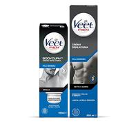 Veet For Men kit, Veet For Men Crema Depilatoria Ascelle, Pelli Sensibili, con applicatore arrotondato, 100 ml e Veet For Men Crema Depilatoria per Uomo Pelli Sensibili, 200ml