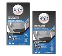 Veet Men - Kit d’Épilation Parties Intimes - Crème Dépilatoire 100ml et Baume de Soin 50ml - Peaux Sensibles - Lot de 2