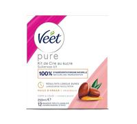 Veet Minima Pure - Barattolo di cera calda allo zucchero e all'olio di argan, 250 ml
