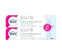Veet Minima Pure Crema Depilatoria - Morbidezza a lunga durata dopo la depilazione - Pelle sensibile, tubo 200 ml (confezione da 2)