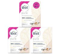 Veet PURE - Cera calda con zucchero e vaniglia, senza nastro, confezione da 3 x 250 ml
