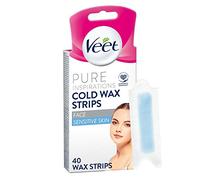Veet Pure Face - Strisce di cera fredda, confezione da 40