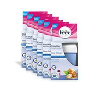 Veet Ricarica Cera Depilatoria Roll-On Gambe e Braccia Pelli sensibili 50ml, con Olio di Mandorle, 6 confezioni da 50ml