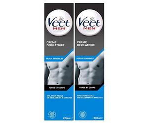 VEET Set di 2 creme depilatorio Veet Men - Peaux Sensibili tubetto da 200 ml