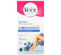 Veet Strisce di cera per pelli sensibili, facili da impugnare, 20 strisce di cera, VEET03