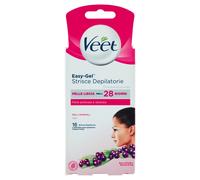 Veet Strisce Depilatorie Viso Easy Gelwax Technology per Pelli Normali - Confezione da 16pz