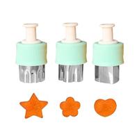 Veeteah Forme per Tagliare Frutta E Verdura, 3 Pezzi in Acciaio Inossidabile per Tagliare Frutta E Cibo, Stampini per Biscotti Set di Forme per Formine per Biscotti per Cottura al Forno,