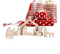 Veeteah Presepe,Decorazione Natalizia Boho Da Collezione Per La Casa | Presepe Con Mangiatoia Per Decorazione Interna,Per Scaffale Comodino Camera Da Ufficio Collezione Natalizia Esposizione