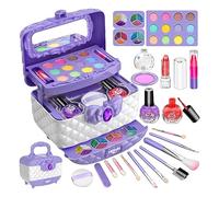 Veeteah Trucco per bambini, set di trucchi per bambini, set di trucchi per bambini, set di trucchi lavabili, astuccio per cosmetici per bambini, regalo per ragazze dai 4 ai 12 anni