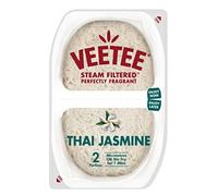 VEETEE Pentola doppia per microonde al gelsomino tailandese, cibo per credenza, a basso contenuto di sodio, senza grano, senza coloranti, aromi o conservanti artificiali, 280 g (confezione da 6)