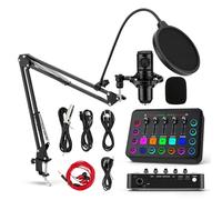 VeftBltrem Kit Podcast Equipment, controller DJ e microfono BM800 per esibizioni dal vivo, registrazioni, feste in PC e karaoke e voci di gioco