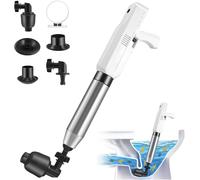 VeftBltrem Pompa stura scarichi a Pressione con 4 Adattatori, Sturalavandini a Pressione Elettrico con Manometro, Aria Compressa 0-8bar, Sturalavandino Acciaio Inox per WC Toilette Lavandino Doccia