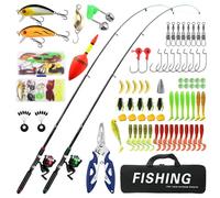 VeftBltrem Set da pesca per bambini con 2 canne telescopiche da 180 cm - Set completo di canne da pesca con ruote, esche e accessori, borsa per il trasporto inclusa - Regalo ideale per ragazzi e