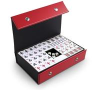 VeftBltrem Verbessert Mahjong - Set di 146 mattonelle da 3,0 x 2,25 cm e custodia da viaggio, robuste e facili da leggere, per famiglia, feste e viaggi