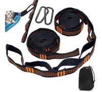 Veftsvy 2 Pezzi Cinghie per Amaca, 3m x 2,5cm Amaca Sospensione Cinghie, Fasce per Amaca, con 2 Moschettoni, Kit Corda da Amaca Cinturino, Adatte per Viaggi, Campeggio, Altalena per Amaca