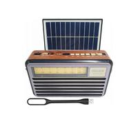 Vega - 35105 - Radio LIWA RÃTRO PORTATILE CON PANNELLO SOLARE, FM, BLUETOOTH, USB, SD, AUX, LAMPADA USB, LX521BTS