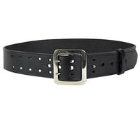 VEGA HOLSTER 1V56 CINTURONE IN PELLE NERO BIANCO DOPPIO ARTIGLIO USO VIGILANZA PS CC GDF GPG (EXTRA LARGE CM 113-127, NERO)