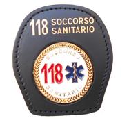 VEGA HOLSTER 1WA55 PORTA PLACCA IN CUOIO CON CLIP DA CINTURA PER 118 SOCCORSO S