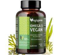 VEGAGENO Omega 3 Vegan Olio di alghe 2000 mg di origine vegetale con 600 mg di