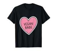 Vegan Babe Cuore Carino Vegana Vegetariana Amore Maglietta