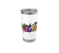 Vegan, Cute Happy Veggie e Frutta per Alimenti Vegetali Bicchiere termico in acciaio inox doppia parete