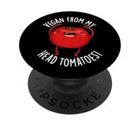 Vegan From My Head Pomodori Divertente Pomodoro Pun PopSockets PopGrip Adesivo