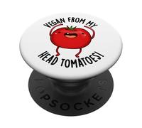 Vegan From My Head Pomodori Divertente Pomodoro Pun PopSockets PopGrip Adesivo