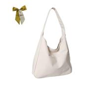 Vegan Leather Trendy Soft Tote Bag,Large Capacity Leather Crossbody Bag,Women Casual Shoulder Handbag,Slouchy Hobo Work Bags (Beige)