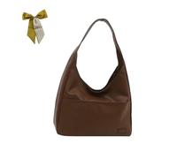 Vegan Leather Trendy Soft Tote Bag,Large Capacity Leather Crossbody Bag,Women Casual Shoulder Handbag,Slouchy Hobo Work Bags (Khaki)