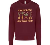 Vegan Living Life On The Veg Vegetarian Uomo Sweatshirt Jumper