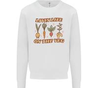 Vegan Living Life On The Veg Vegetarian Uomo Sweatshirt Jumper