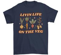 Vegan Living Life On The Veg Vegetarian Uomo T-Shirt 100% Cotone