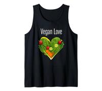Vegan Love Cuore Vegetale Divertente Veganismo Sano Canotta