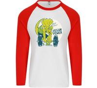 Vegan Power Gym Bodybuilding Vegetariano Uomo L/S Baseball T-Shirt