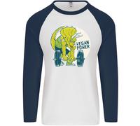 Vegan Power Gym Bodybuilding Vegetariano Uomo L/S Baseball T-Shirt