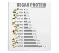 Vegan Protein Sources Chart - Complete Plant-Based Protein Guide Poster | Educational Kitchen & Gym Wall Art for Vegans, Vegetarians, Home Cooks(Unframed,16x24inch(40x60cm))