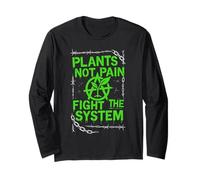 Vegan Punk Ribelle Vegan Vegan Anarchico Protesta Vegana Maglia a Manica