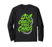 Vegan Punk Ribelle Vegan Vegan Anarchico Protesta Vegana Maglia a Manica
