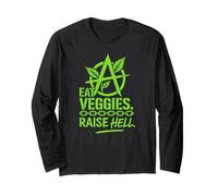 Vegan Punk Ribelle Vegan Vegan Anarchico Protesta Vegana Maglia a Manica