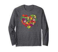 Vegan Vegetable Heart I love vegetables Healthy Eating Fruit Maglia a Manica