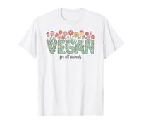 Vegano per Tutti Gli Animali, difensore dei Diritti degli Animali, Fiori Carini Maglietta