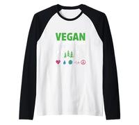 Vegano per Tutto | The Animals | Rain Forest Wild Life | Compa Maglia con Maniche Raglan